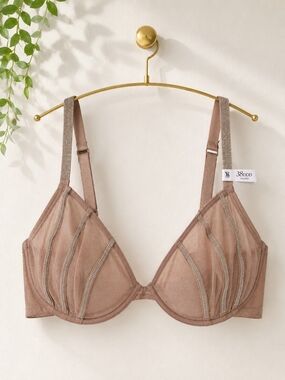 Victoria’s Secret Very Sexy Rhinestone Unlined Demi Bra 38DDD
